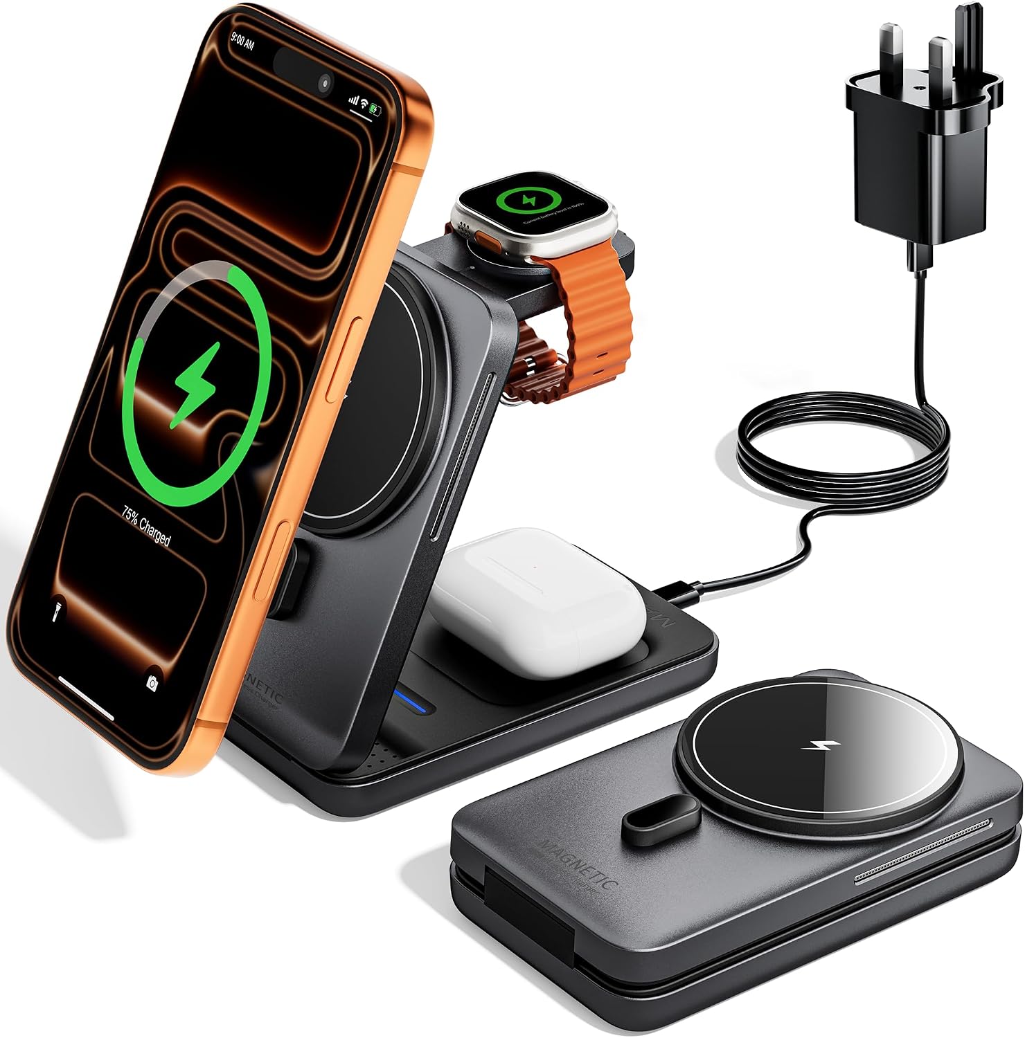 KPON 3 in 1 Wireless Charging Station-B0GHRKCMD7